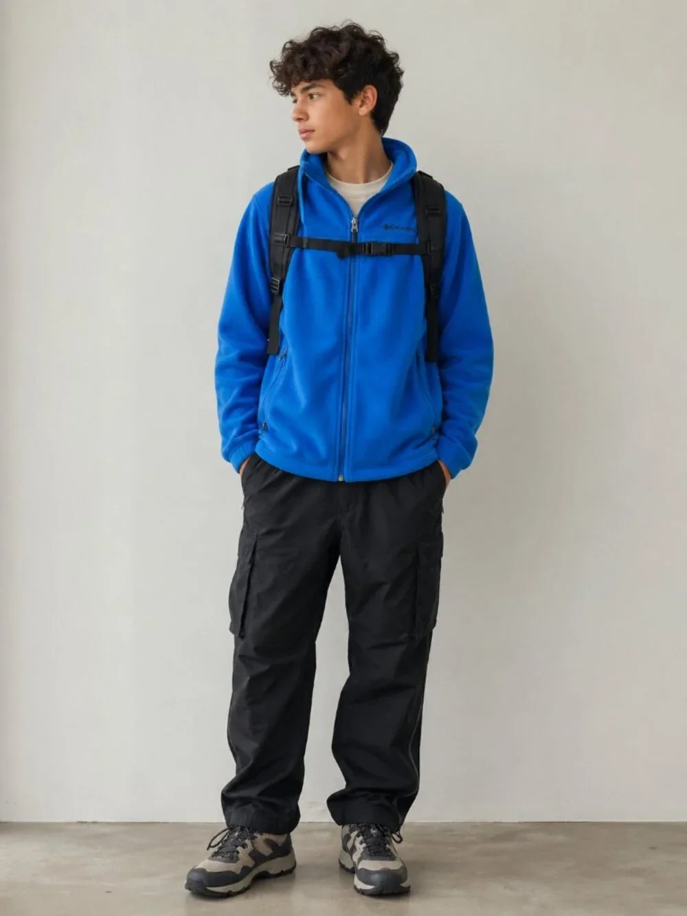 Columbia Kids Blue Fleece Jacket Size S Full Zip Lightweight Gorpcore